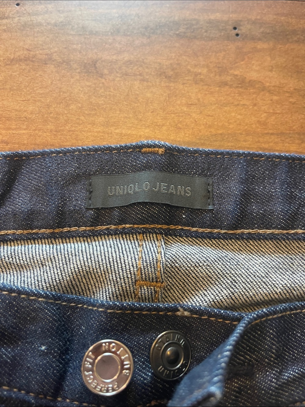 Uniqlo Men's Selvedge Red Stitch, Slim Straight Dark Indigo Jeans 35x32 - Picture 3 of 7